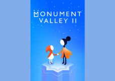 Ro and her daughter hold hands at look at each other in Monument Valley 2.