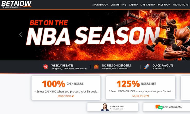 An image of BetNow, one of the best New York betting sites